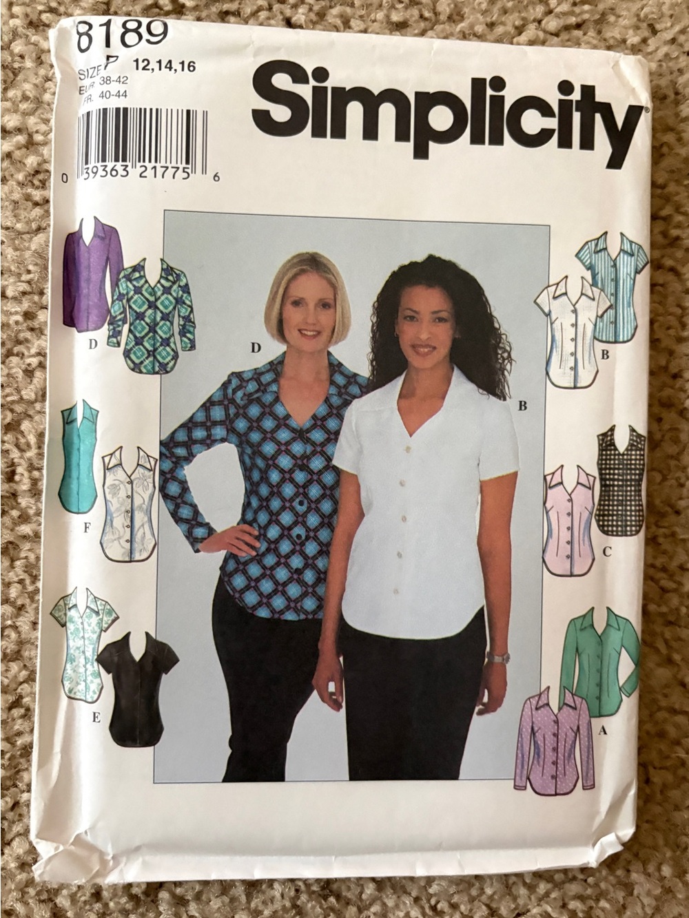 Simplicity Pattern 8189 P for Misses’ Shirts